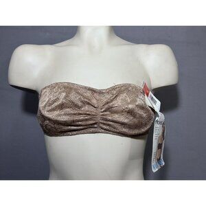 Warners Naked Lace Bra 32C Beige  Seamless  Strapless Bandeau Underwired Retro